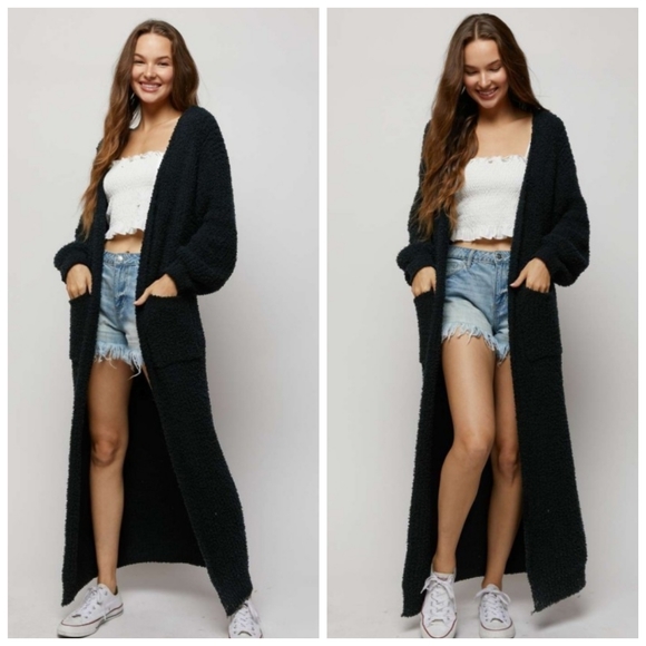OhKayCloset Sweaters - ➡️1 SMALL AVAILABLE⬅️ Full Length Open Front Maxi Cardigan Duster Long Sleeve
